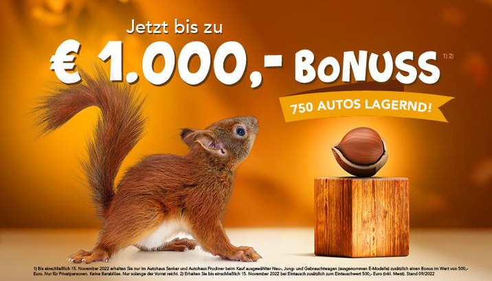 € 1000,- Bonuss