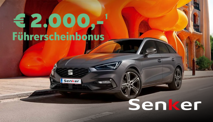 Jetzt beim Kauf eines SEAT Leon oder SEAT Leon Kombi Führerscheinbonus sichern - Am Bild: SEAT Leon