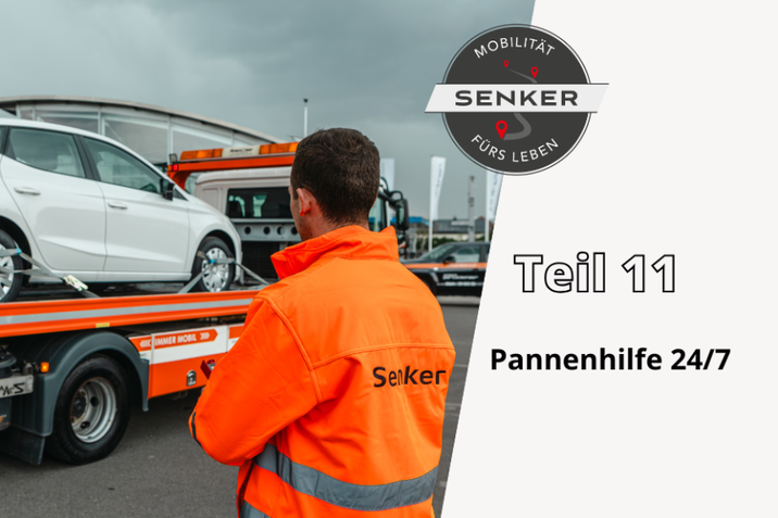 Jetzt zum Thema Pannenhilfe 24/7 im Senker Blog "Mobilität fürs Leben" informieren - Senker Pannendienst beim Abschleppen eines Fahrzeugs