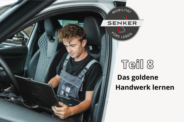 Sichert euch bei uns einen Schnuppertermin und zeigt, was in euch steckt. Lehrling mit Tester im Fahrzeug.