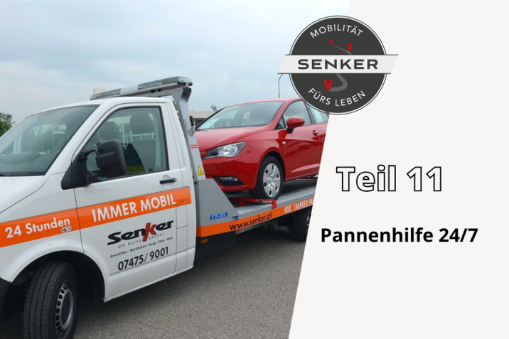 Jetzt zum Thema Pannenhilfe 24/7 im Senker Blog "Mobilität fürs Leben" informieren - Pannenfahrzeug beim abschleppen eines Auto